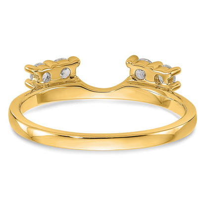 14K Gelbgold Ring mit echten Diamanten im Wrap-Design