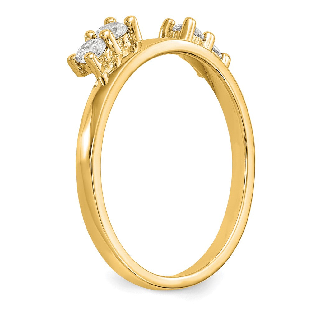 14K Gelbgold Ring mit echten Diamanten im Wrap-Design