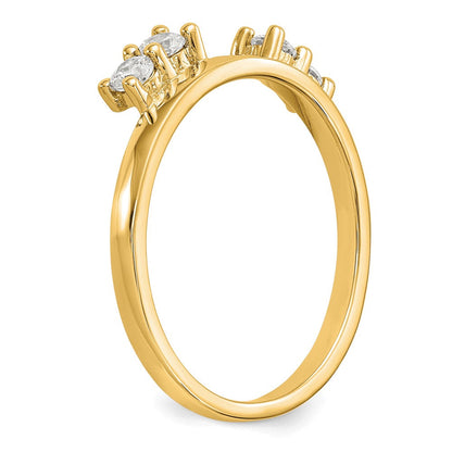 14K Gelbgold Ring mit echten Diamanten im Wrap-Design