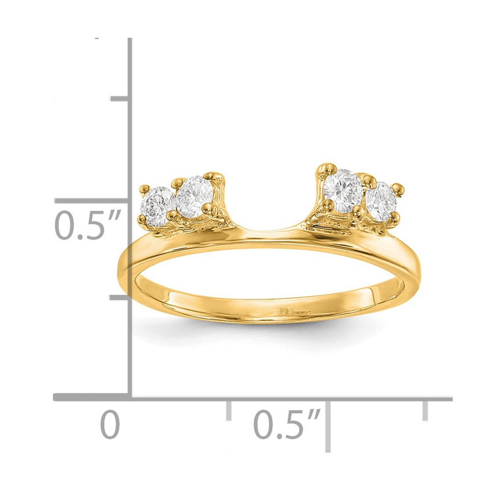 14K Gelbgold Ring mit echten Diamanten im Wrap-Design