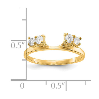 14K Gelbgold Ring mit echten Diamanten im Wrap-Design