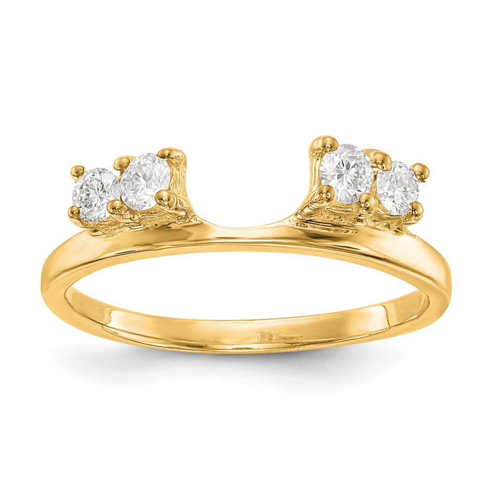 14K Gelbgold Ring mit echten Diamanten im Wrap-Design