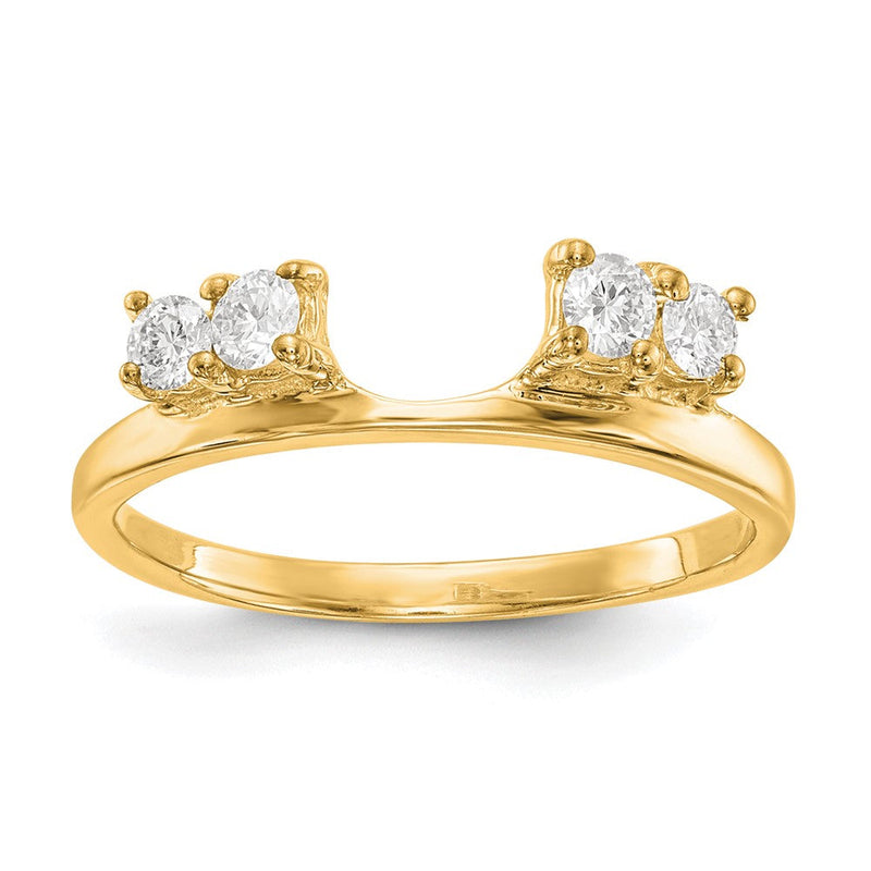 14K Gelbgold Ring mit echten Diamanten im Wrap-Design