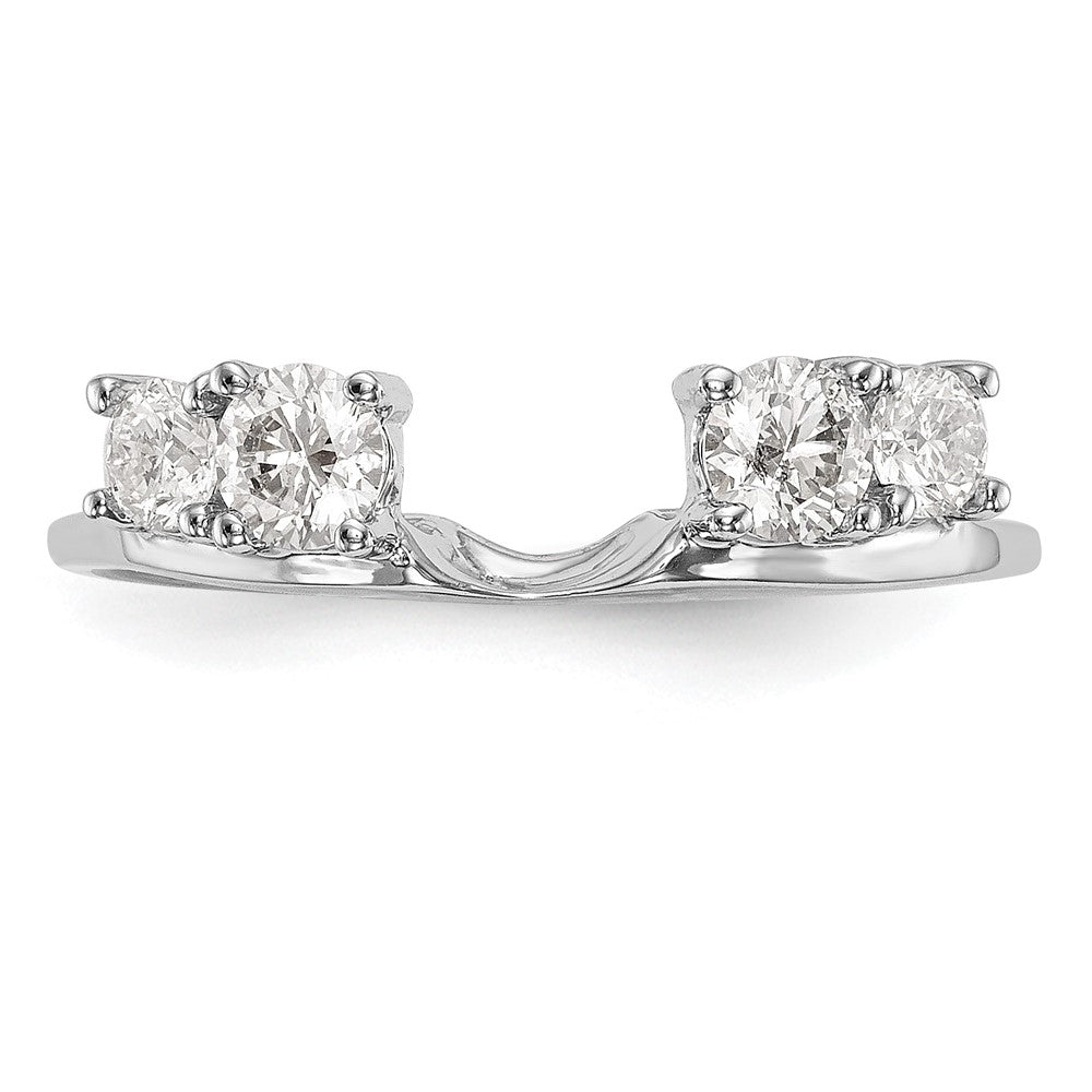 14K Weißgold Diamant-Wickelring, natürliche Diamanten