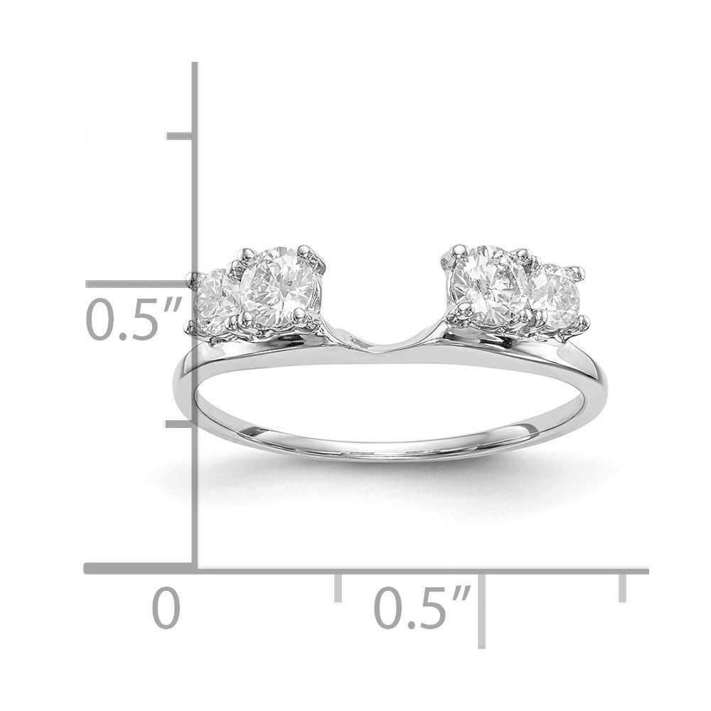 14K Weißgold Diamant-Wickelring, natürliche Diamanten