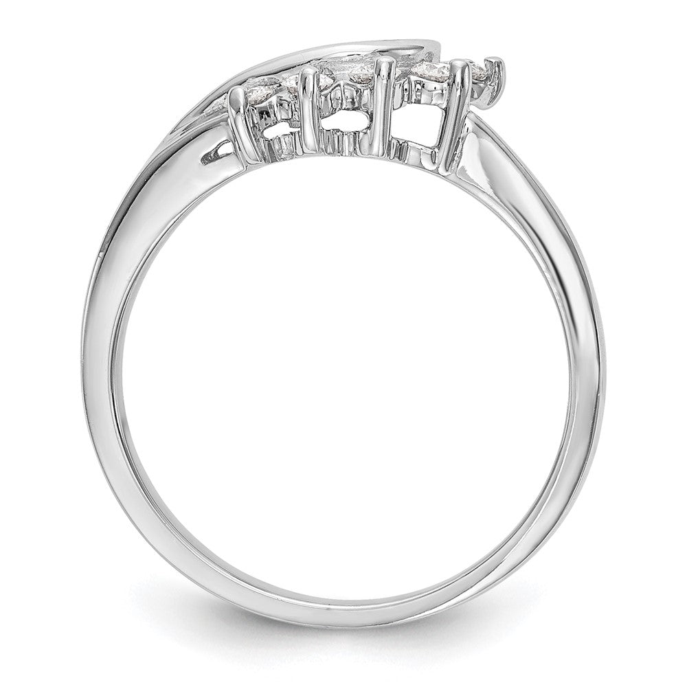 14K Weißgold Ring mit echtem Diamant, Wrap-Design