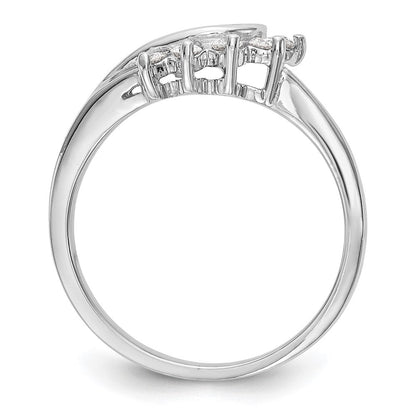 14K Weißgold Ring mit echtem Diamant, Wrap-Design