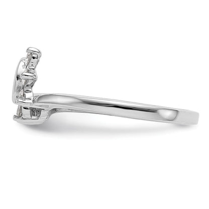 14K Weißgold Ring mit echtem Diamant, Wrap-Design