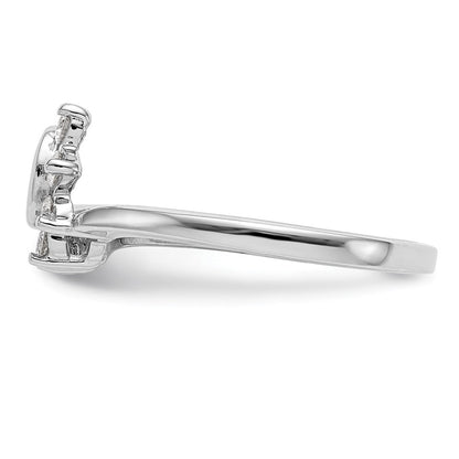 14K Weißgold Ring-Wrap mit 0,17 ct. Labor-gezüchteten Diamanten VS/SI+ G+