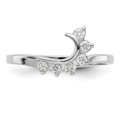 14K Weißgold Ring mit echtem Diamant, Wrap-Design