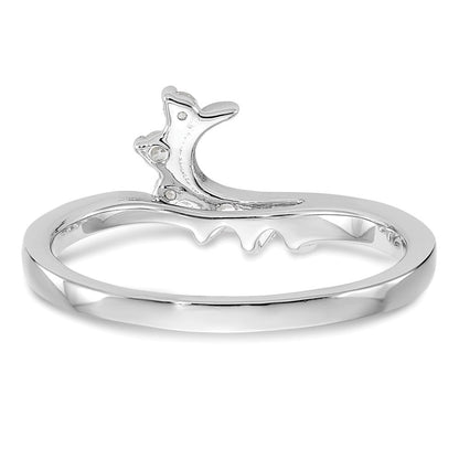 14K Weißgold Ring mit echtem Diamant, Wrap-Design