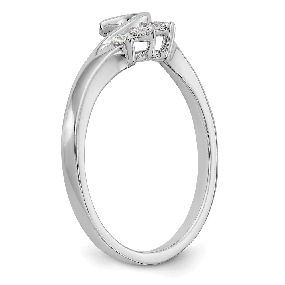 14K Weißgold Ring mit echtem Diamant, Wrap-Design