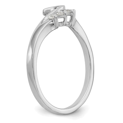 14K Weißgold Ring mit echtem Diamant, Wrap-Design