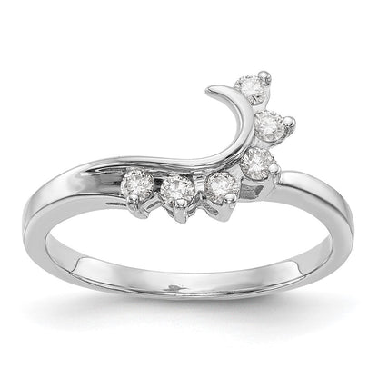 14K Weißgold Ring mit echtem Diamant, Wrap-Design