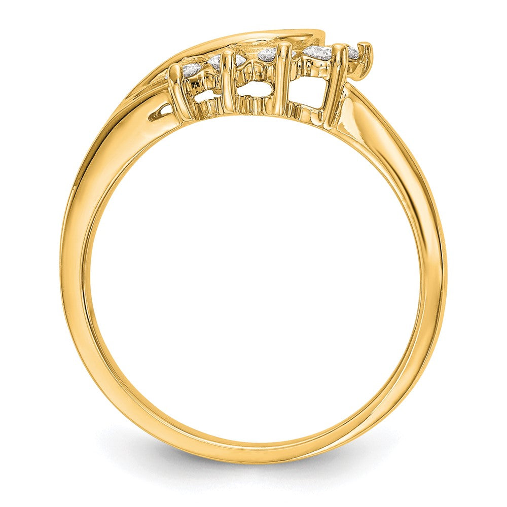 14K Gelbgold Ring mit echten Diamanten