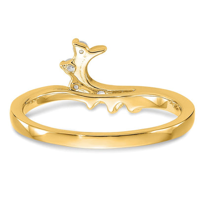 14K Gelbgold Ring mit echten Diamanten
