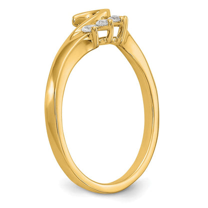 14K Gelbgold Ring mit echten Diamanten