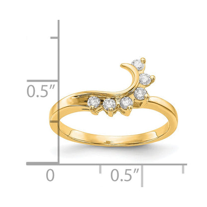 14K Gelbgold Ring mit echten Diamanten
