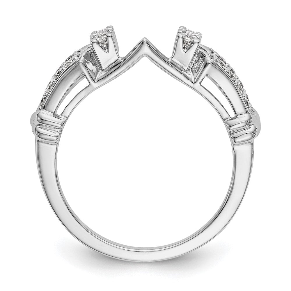14K Weißgold Diamant-Wickelring, natürliche Diamanten