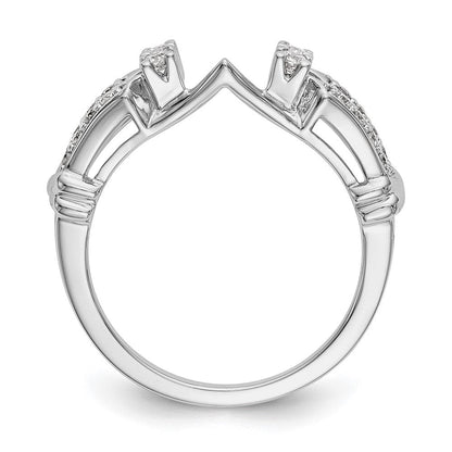 14K Weißgold Diamant-Wickelring, natürliche Diamanten