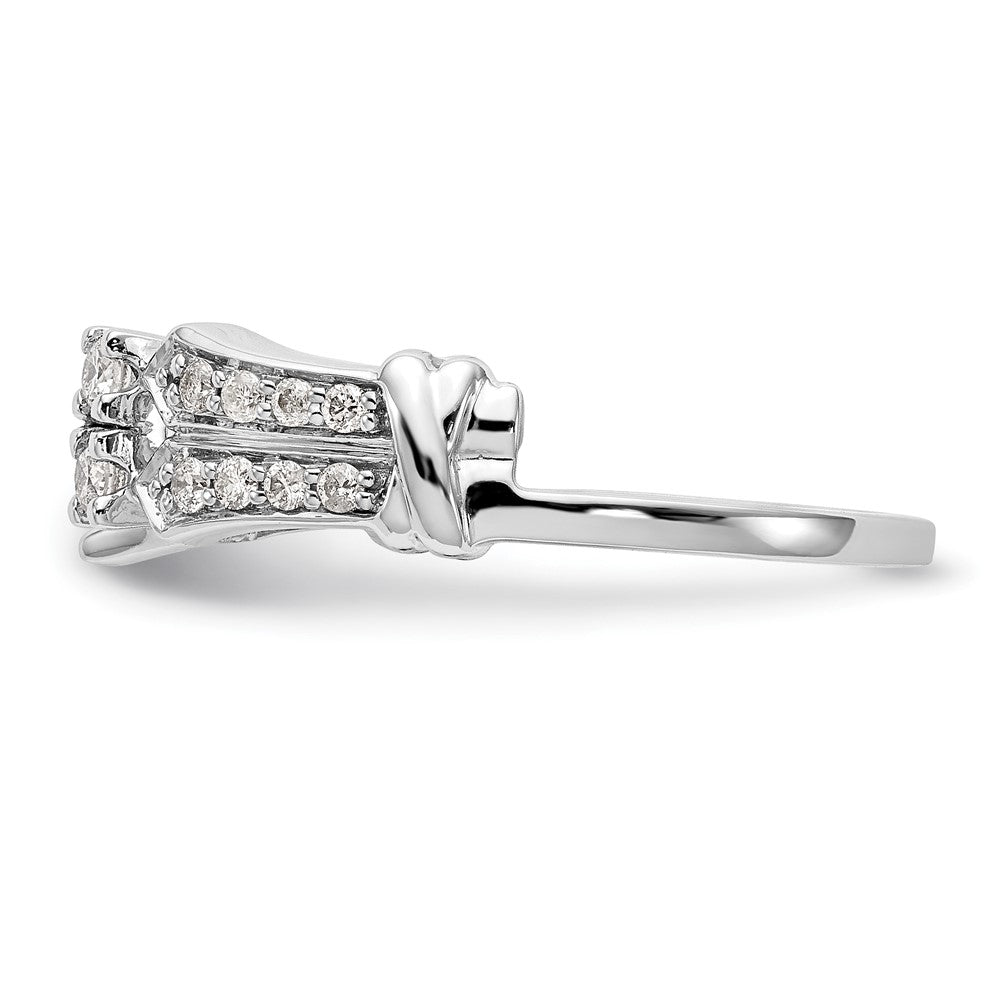 14K Weißgold Diamant-Wickelring, natürliche Diamanten