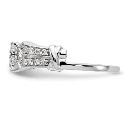 14K Weißgold Diamant-Wickelring, natürliche Diamanten