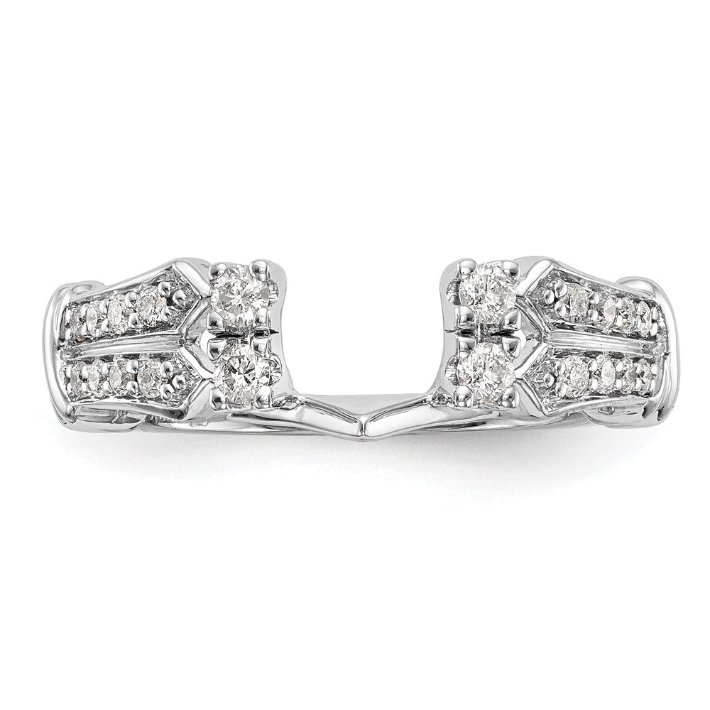 14K Weißgold Diamant-Wickelring, natürliche Diamanten
