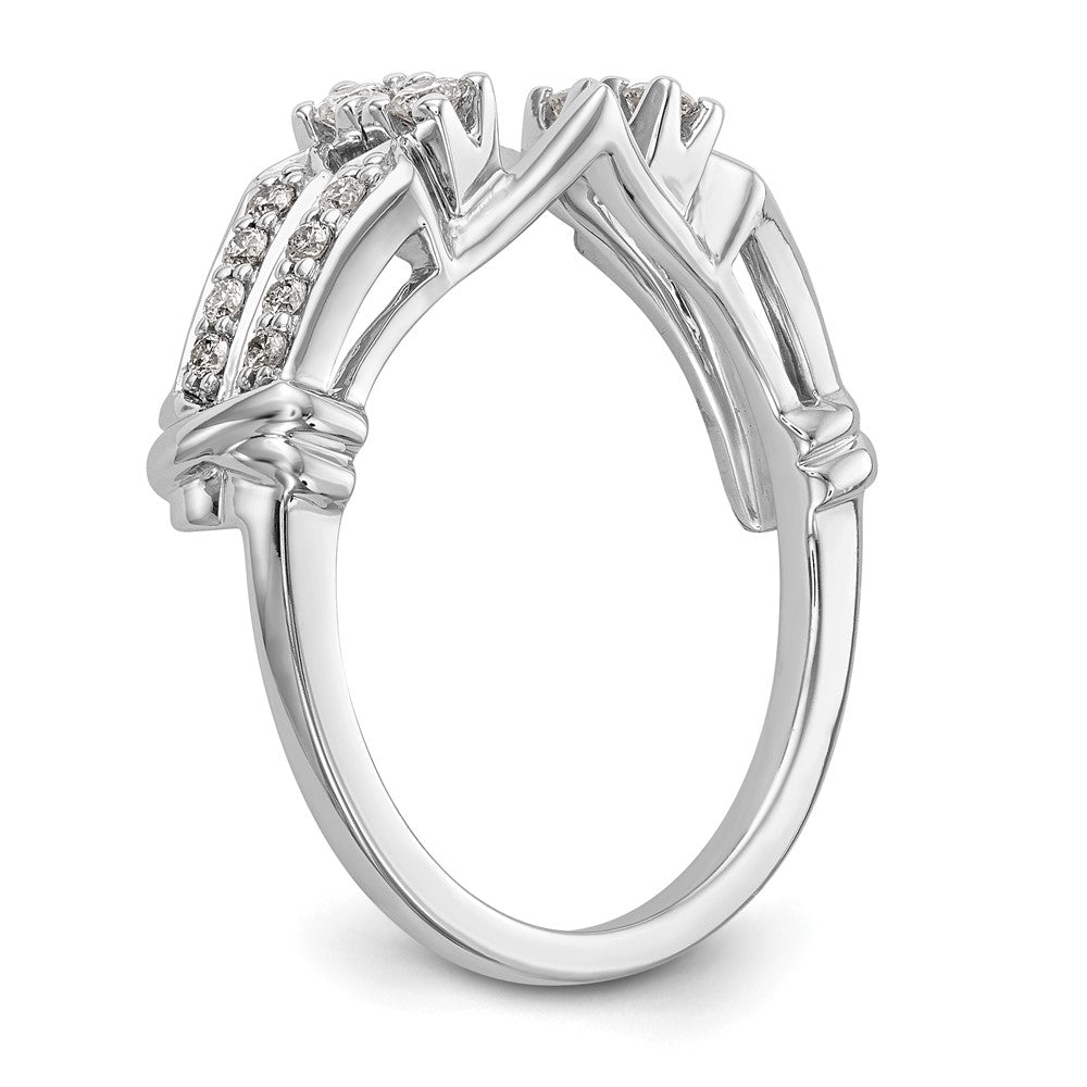 14K Weißgold Diamant-Wickelring, natürliche Diamanten