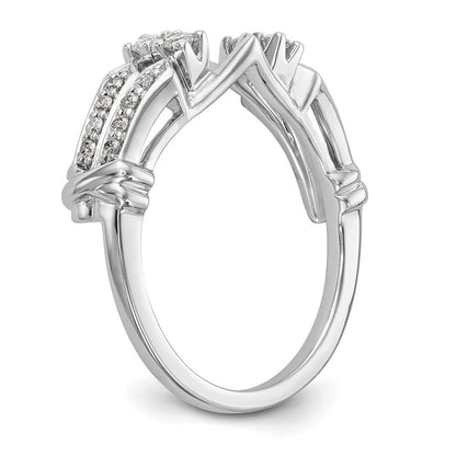 14K Weißgold Diamant-Wickelring, natürliche Diamanten