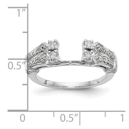 14K Weißgold Diamant-Wickelring, natürliche Diamanten