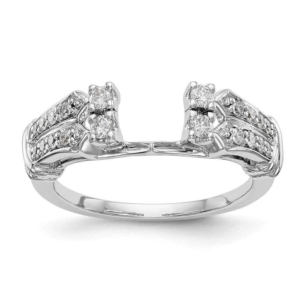 14K Weißgold Diamant-Wickelring, natürliche Diamanten