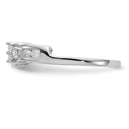 14K Weißgold Diamant-Wickelring, natürlicher Diamant