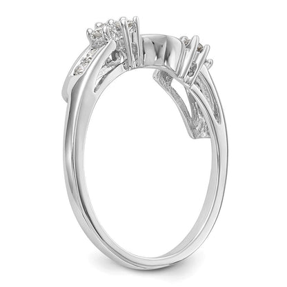14K Weißgold Diamant-Wickelring, natürlicher Diamant