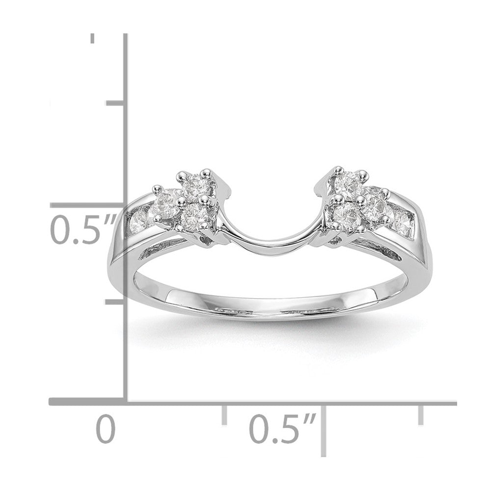14K Weißgold Ring-Verstärkung mit 0,25 ct. im Labor gezüchteten Diamanten, VS/SI+ G+