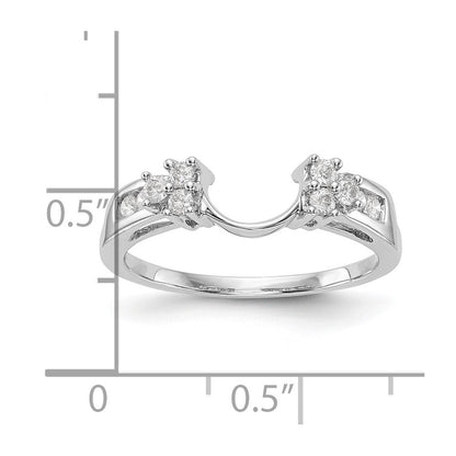 14K Weißgold Diamant-Wickelring, natürlicher Diamant