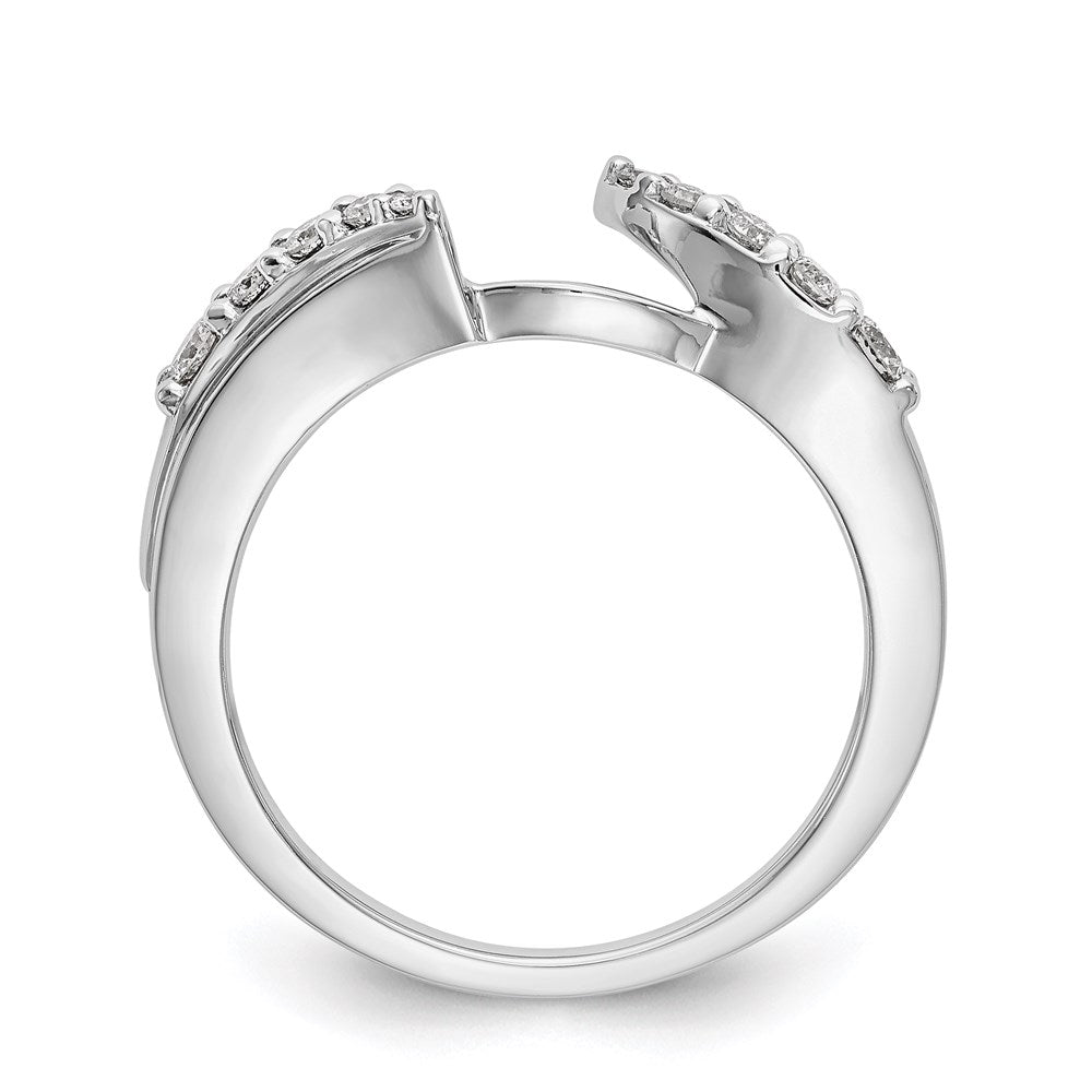 14K Weißgold Diamant-Wickelring, natürlicher Diamant