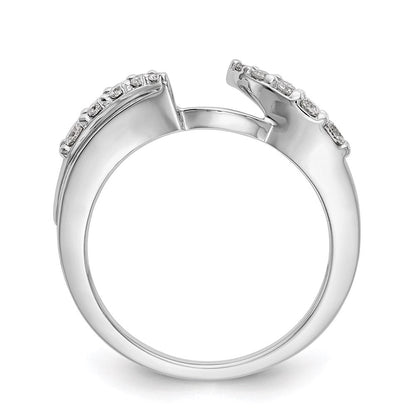 14K Weißgold Diamant-Wickelring, natürlicher Diamant