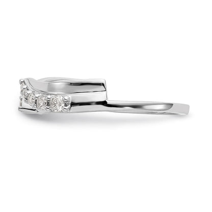 14K Weißgold Diamant-Wickelring, natürlicher Diamant