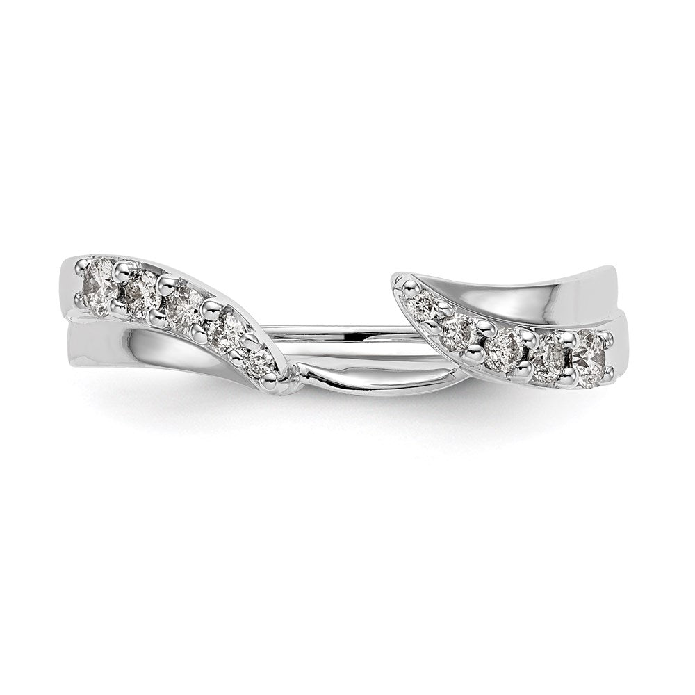 14K Weißgold Diamant-Wickelring, natürlicher Diamant