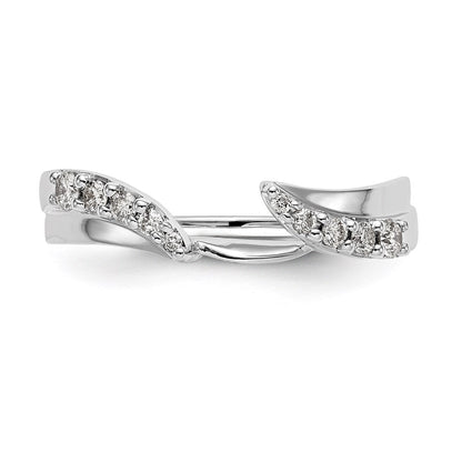 14K Weißgold Diamant-Wickelring, natürlicher Diamant