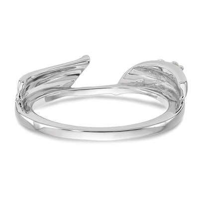 14K Weißgold Diamant-Wickelring, natürlicher Diamant