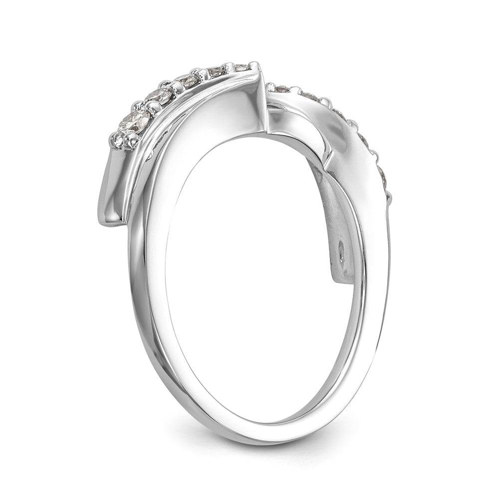 14K Weißgold Diamant-Wickelring, natürlicher Diamant