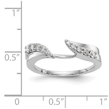 14K Weißgold Diamant-Wickelring, natürlicher Diamant