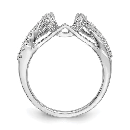 14K Weißgold Diamant-Wickelring, echt