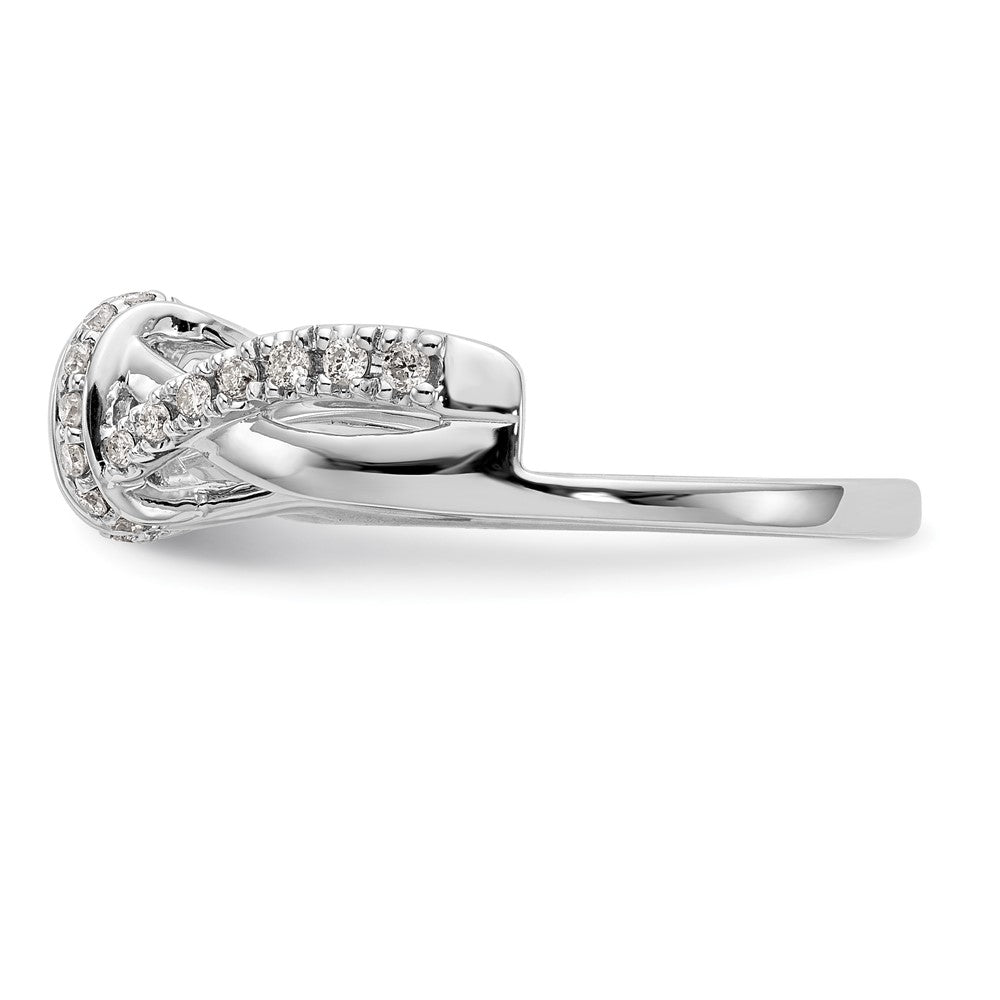 14K Weißgold Diamant-Wickelring, echt
