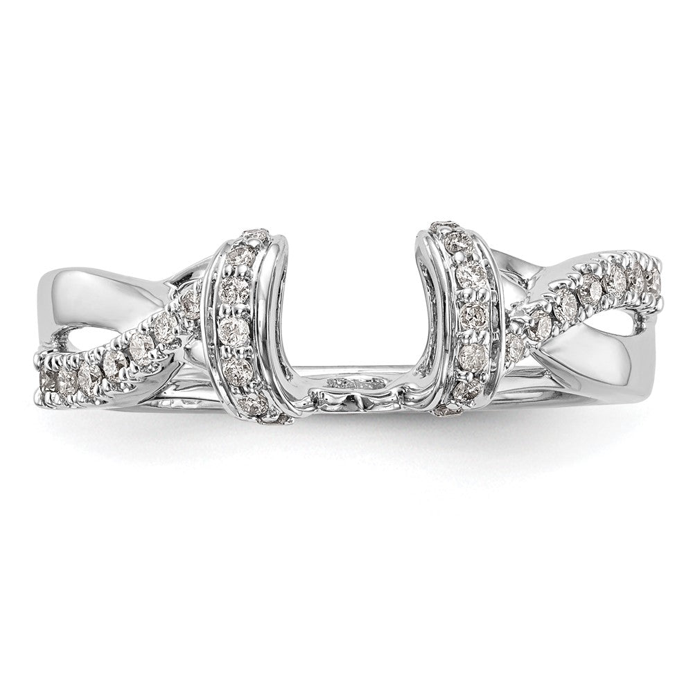 14K Weißgold Diamant-Wickelring, echt