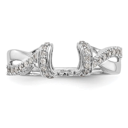 14K Weißgold Diamant-Wickelring, echt