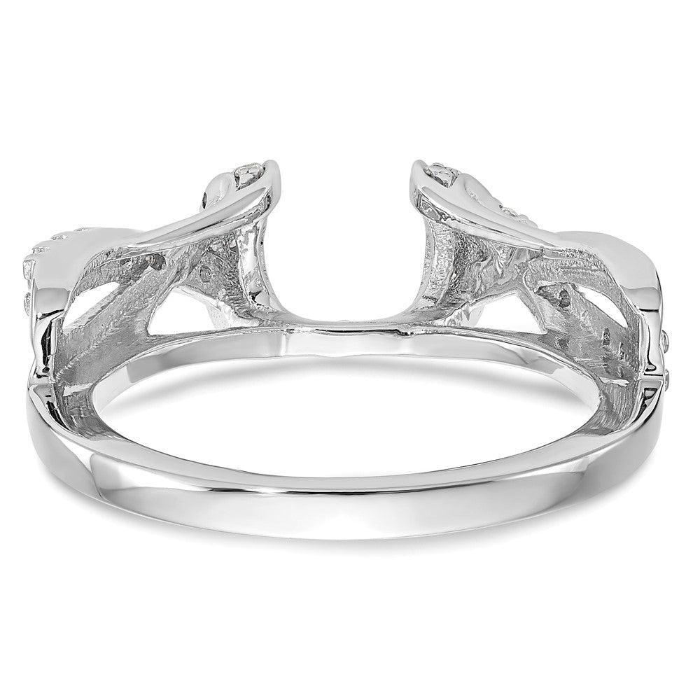 14K Weißgold Diamant-Wickelring, echt
