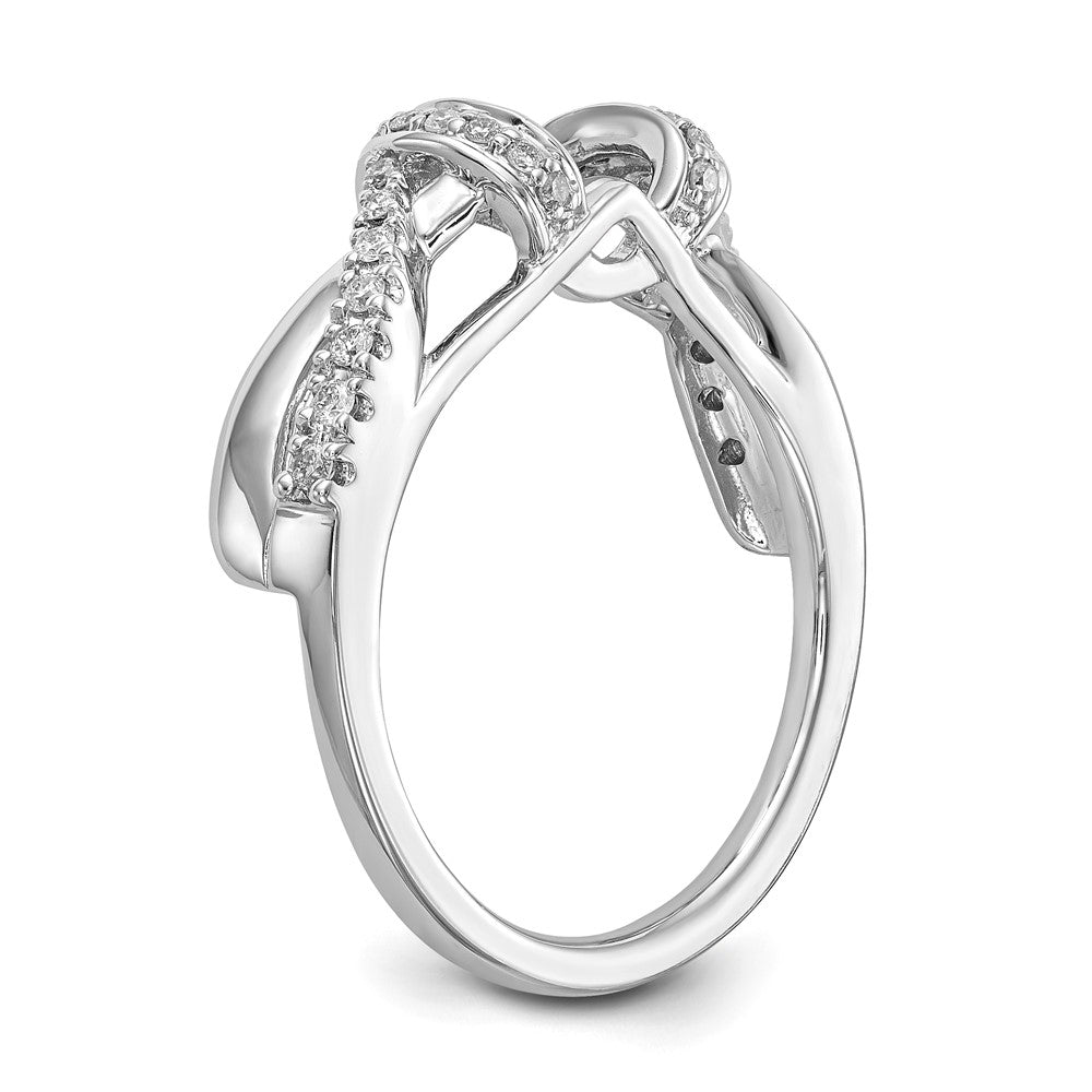 14K Weißgold Diamant-Wickelring, echt