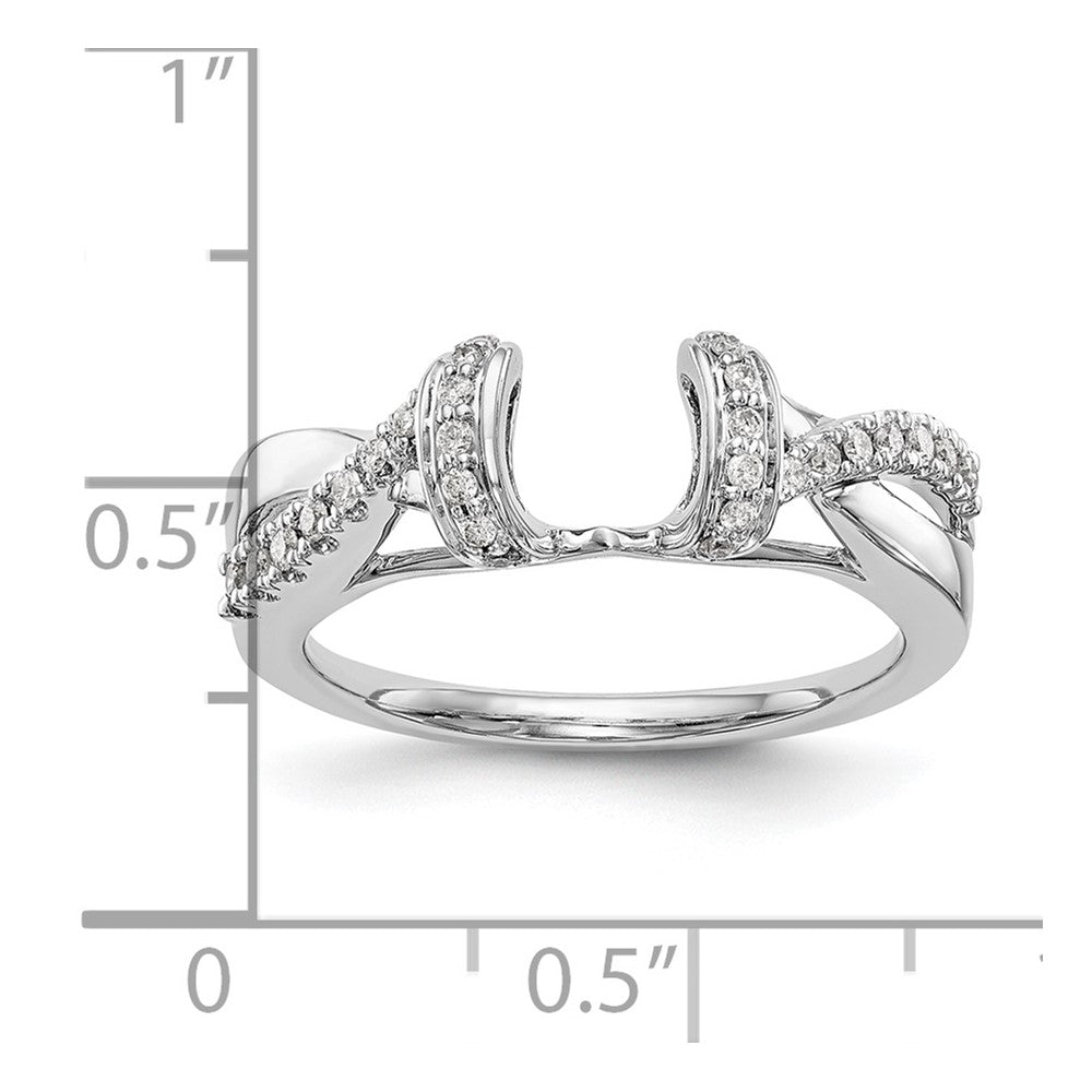 14K Weißgold Diamant-Wickelring, echt